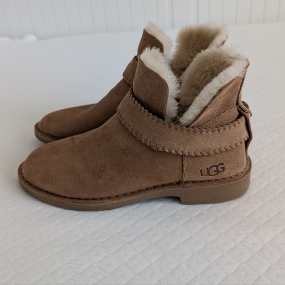 UGG Womens McKay Chestnut Sheepskin Ankle Boots Size 8.5 winter fur trendy - Picture 6 of 16